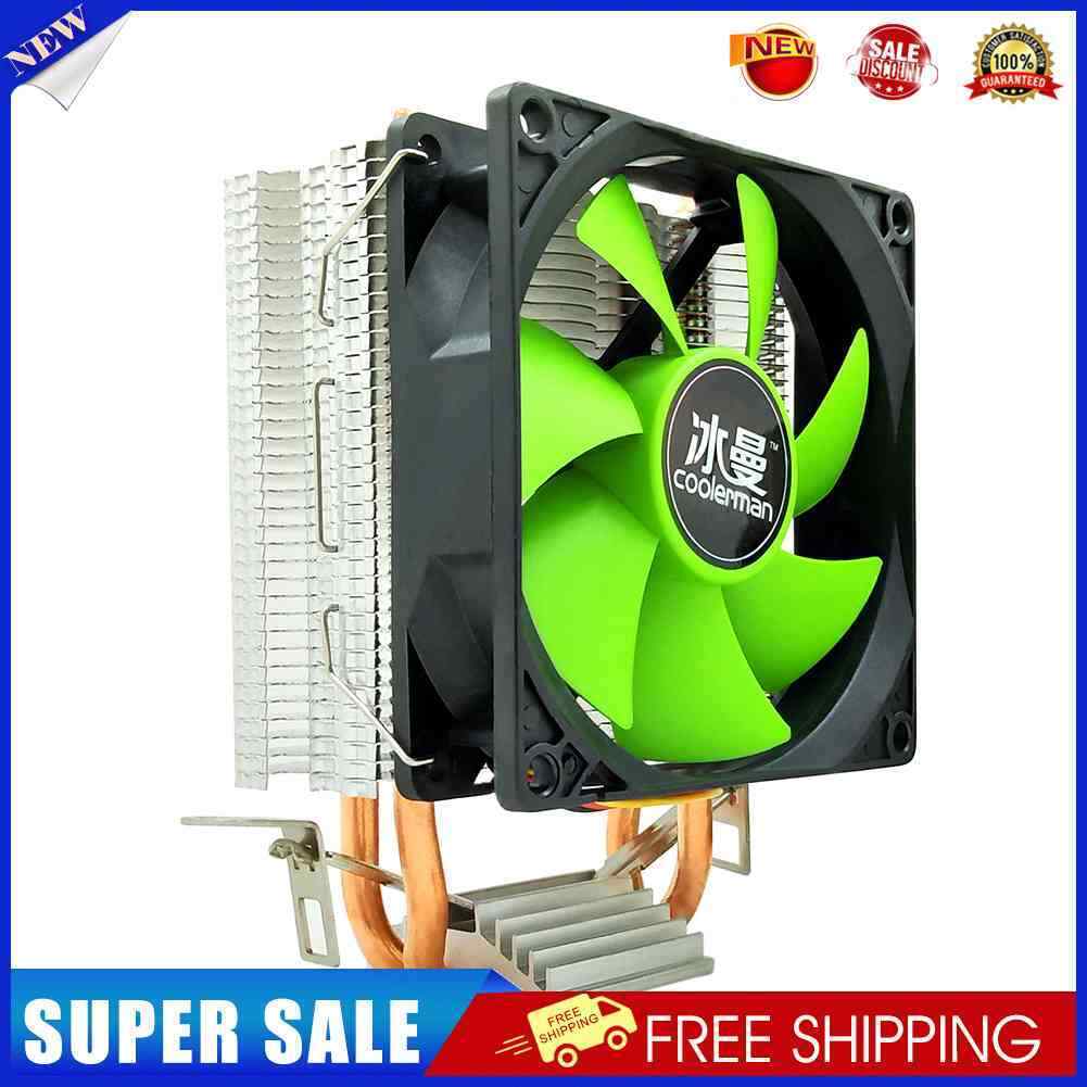 SNOWMAN MX2 CPU Cooler Fan 2 Heat Pipes 3-Pin PWM Radiator (Single Fan)