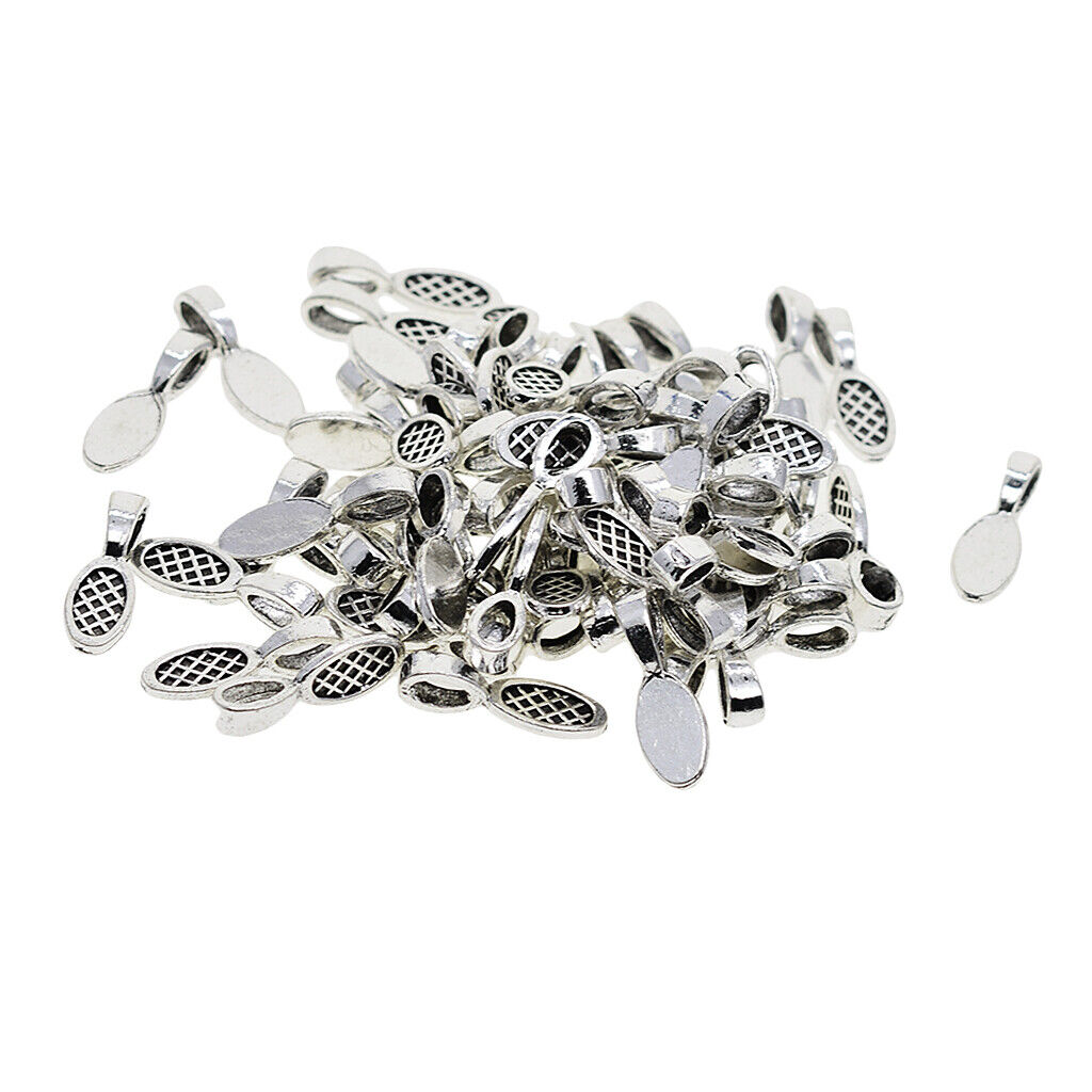 50 Pieces Tibetan   Glue on 27mm Bail Pendant Cabochon DIY Jewelry