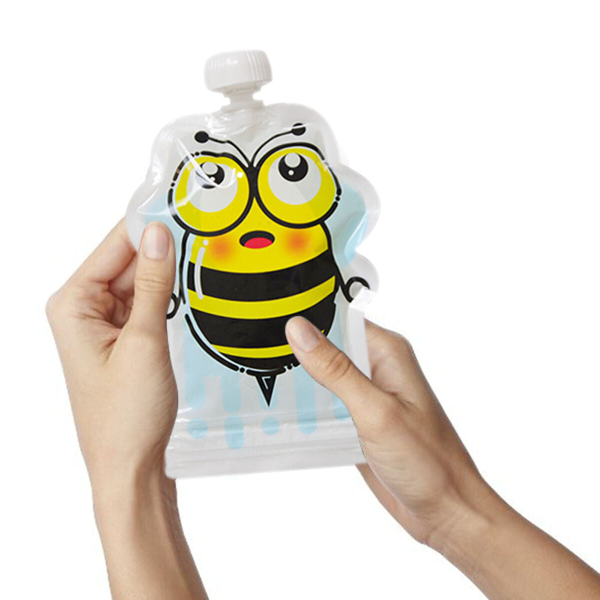 8pcs Reusable Food Storage Bags Sealed Refillable Baby Food Pouch Random