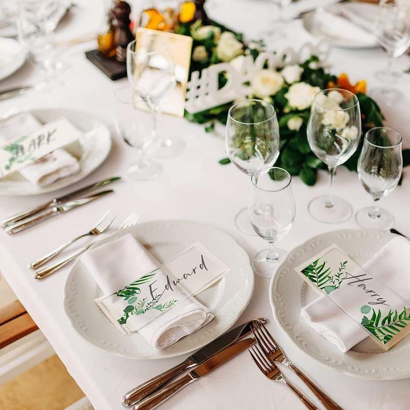 Clear Acrylic Rectangle Place Cards 10pcs/set Blank DIY Seat Table Cards