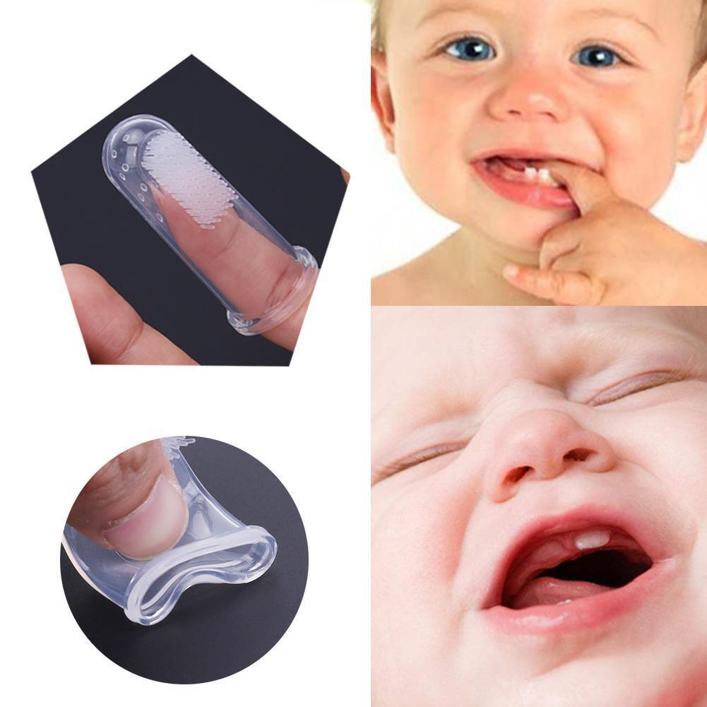 Baby Finger Toothbrush Children Teeth Massage Soft Silicone Brush(White)