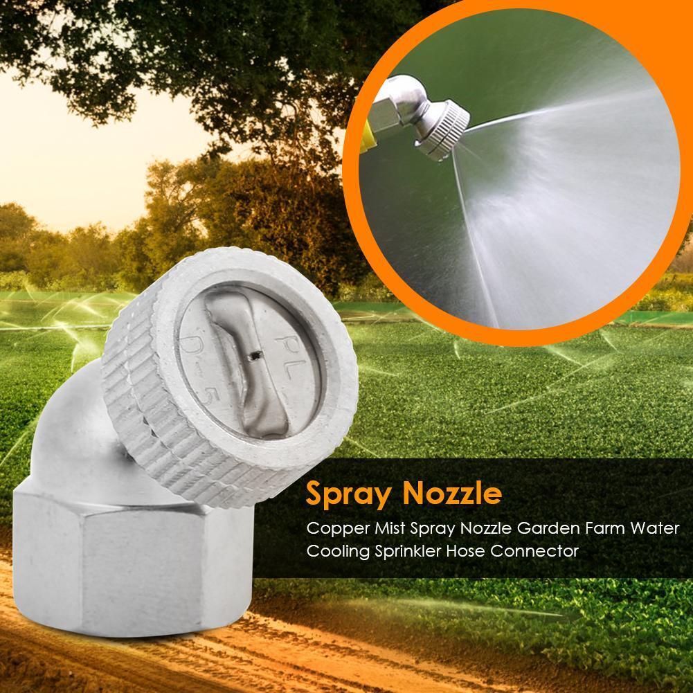Copper Mist Spray Nozzle Garden Farm Water Cooling Sprinkler Hose Connector