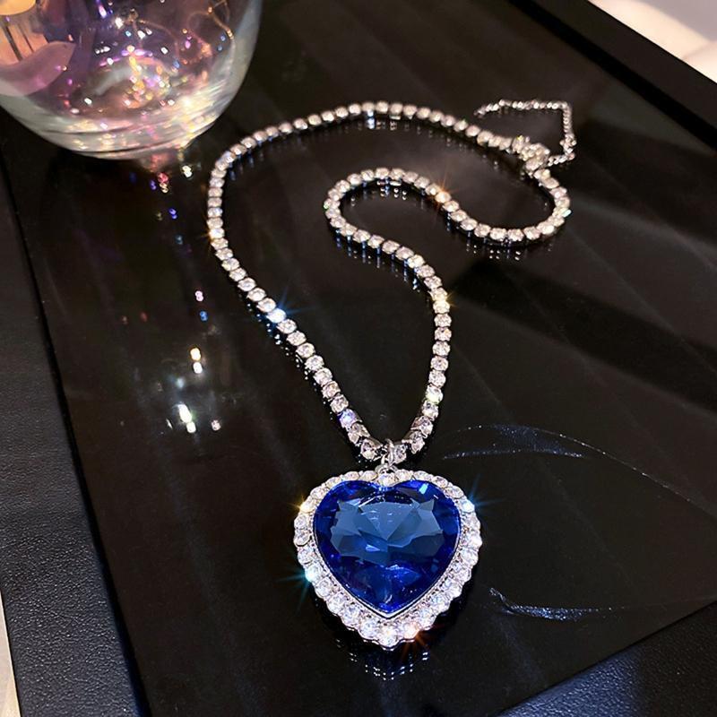 Heart Charm Necklace Wedding Jewelry Accessories for Women Girl Valentine Gifts