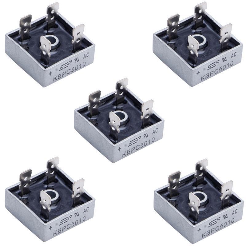 5 x KBPC5010 1000V 50A Metal Case 4 Pin Single Phase Diode Bridge Rectifier