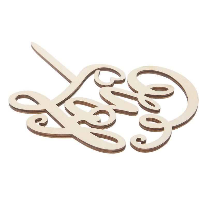 Rustic Love Cake Topper Groom Bride Wooden Wedding Decorating Engagement Party
