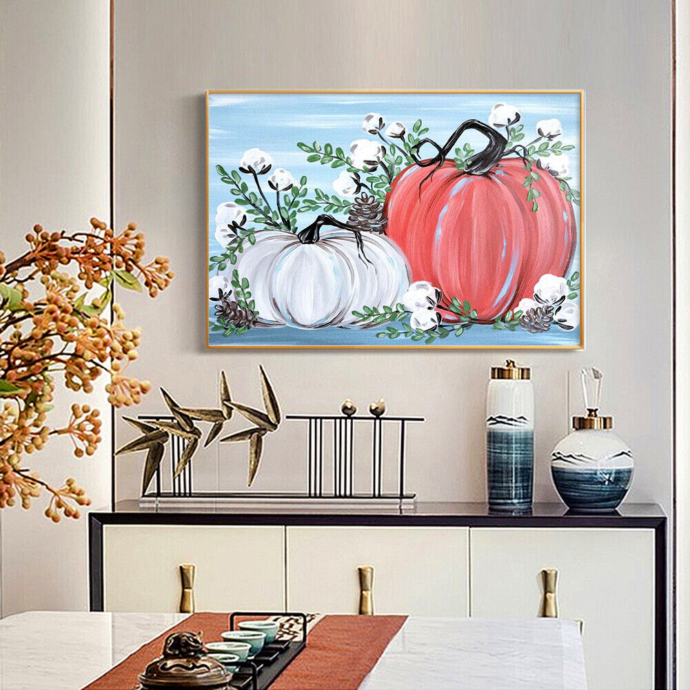 DIY Full Drill Diamond Painting Pumpkin Cotton Rhinestone Beaded Mosaic Kit