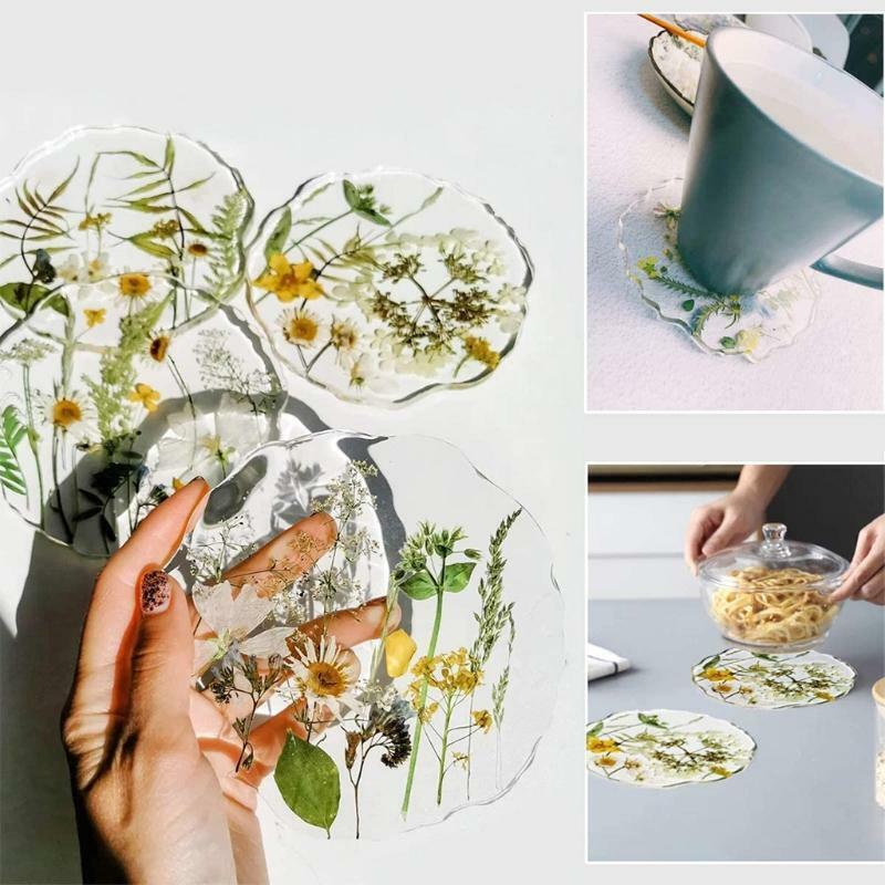 4 in 1 Coaster Silicone Molds Set Safe Creative Coaster Bracket Mould Art Crafts