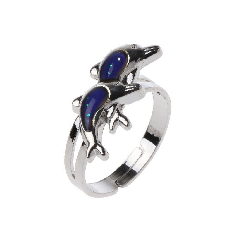 Jump Dolphin Color Change Mood Ring Emotion Feeling Temperature Rings Women