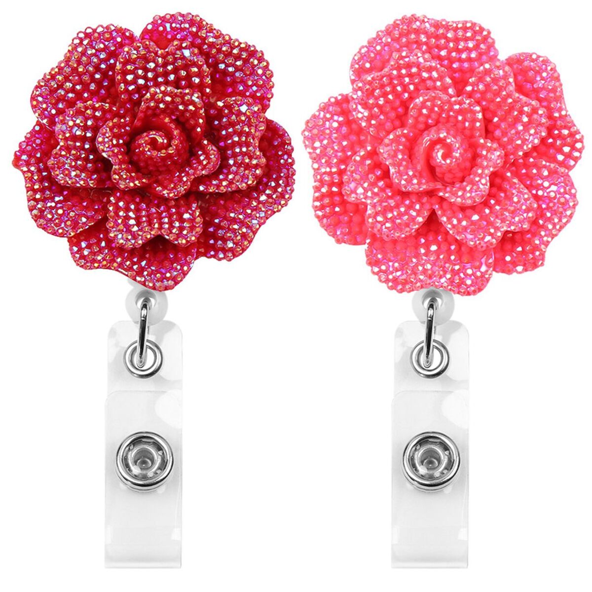 Clip Clip ID Name Card Retractable Rose Shape Key Ring Badge Reel Badges Holder