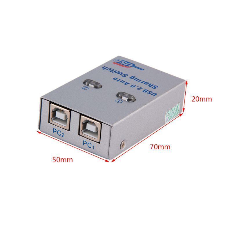 2 Ports USB 2.0 Auto Sharing Switch Hub Splitter Selector Switcher for Printer
