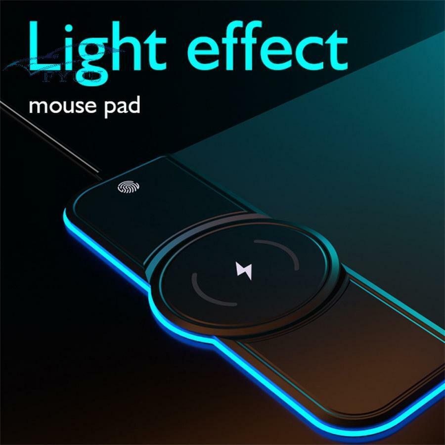 RGB Gaming Wireless Charging Computer Mouse Pad Luminous for PC LaptopTable Mat