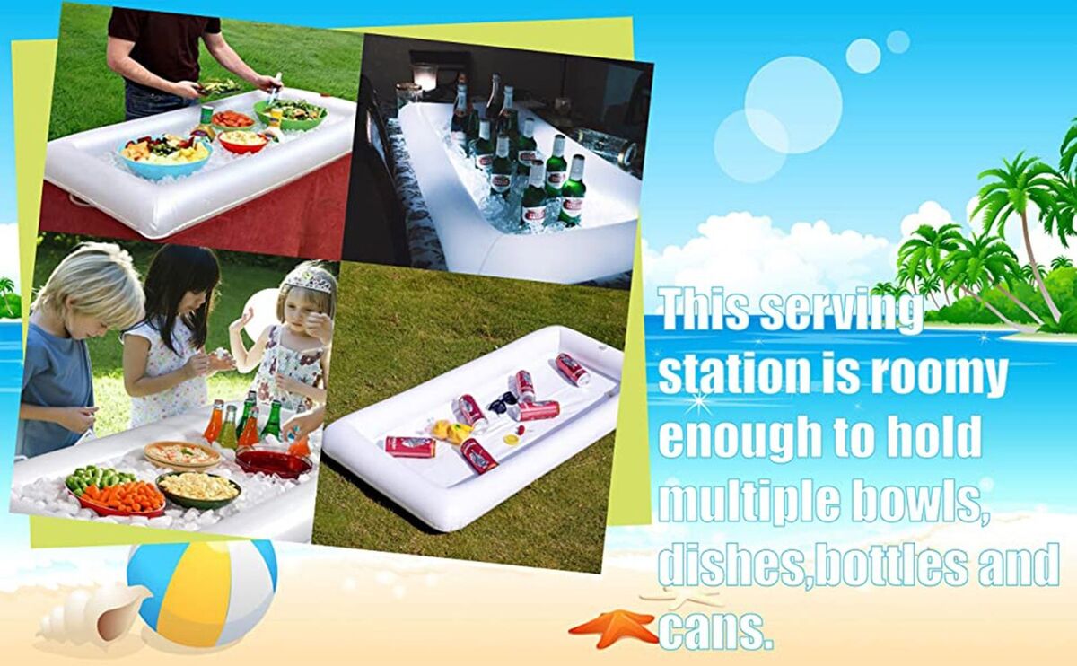 Pool Floating Tray Drink Float Food Fruit Containers Inflatable Ice Bucket