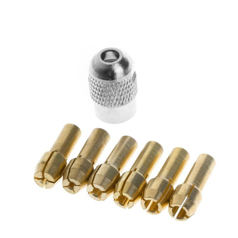 6Pcs Bronze Tweezers 1.0/1.6/2.0/2.4/3.0/3.2 + M8 * 0.75 Fits Rotary Tools