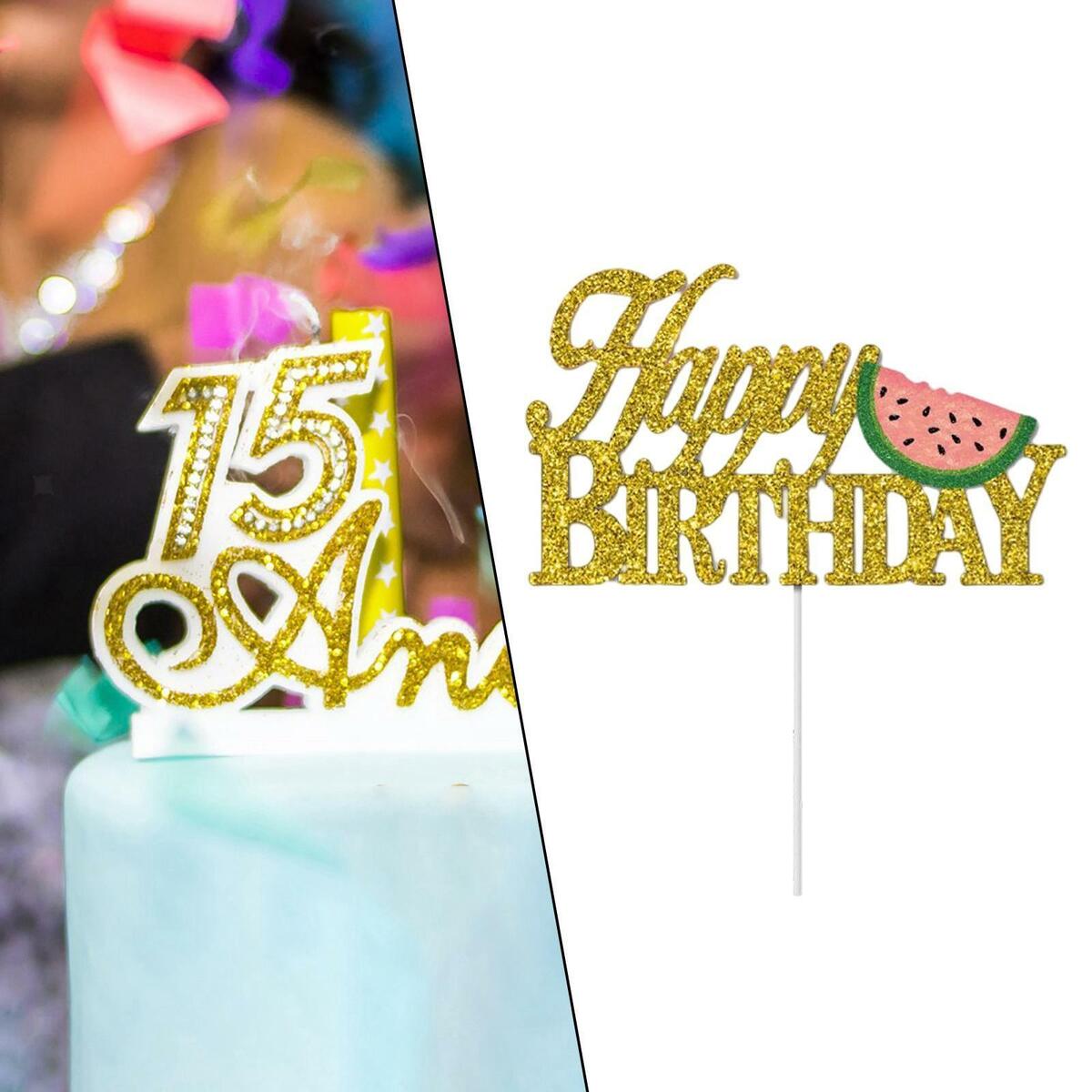 Letter "Happy Birthday" Cake  Watermelon Themed for