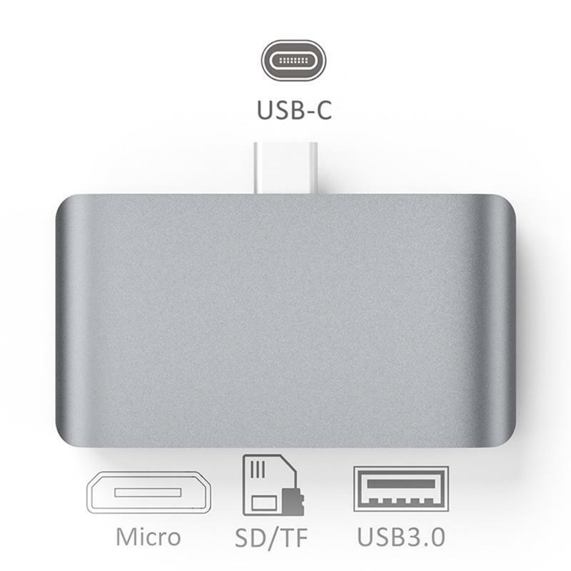 4-in-1 USB-C 3.1 Memory Card Reader Hub Adapter for Laptop/Smart Phones/Tablets