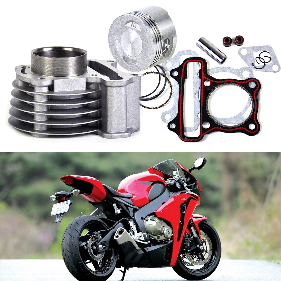 Big Bore Kit Cylinder Piston Rings fit for Scooter Moped GY6 50 60 80 139QMB Li