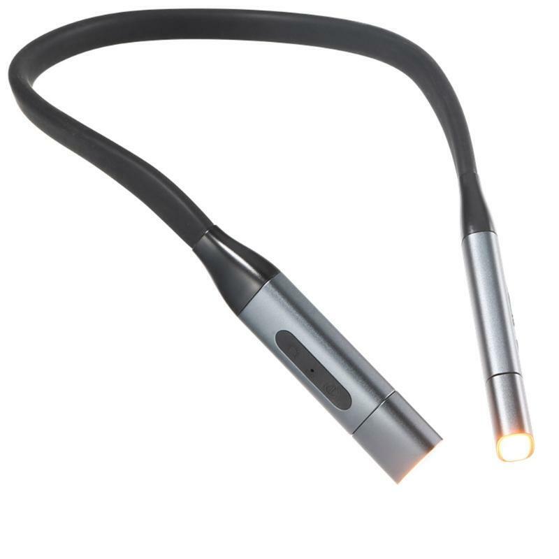 Amber Neck Light Eye-Caring Anti-Blue Book Light 8 LED Reading Light w/ 3 Colors