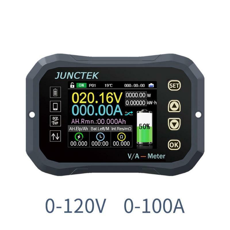 Battery Coulometer with Voltage Current Display Power Temperature KW Gauge Meter