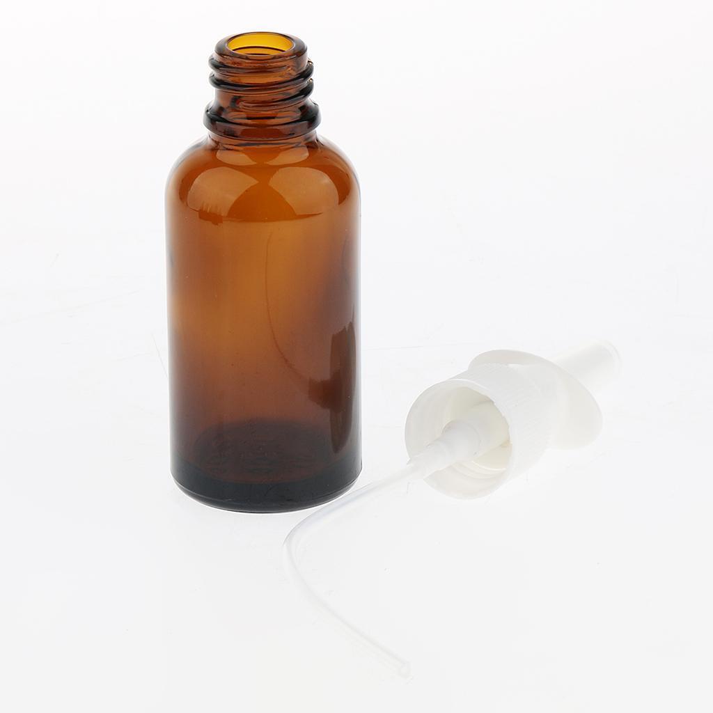 20 Pieces 30ml Empty Glass Nasal Spray Bottle Fine Mist Vials Sprayer Brown