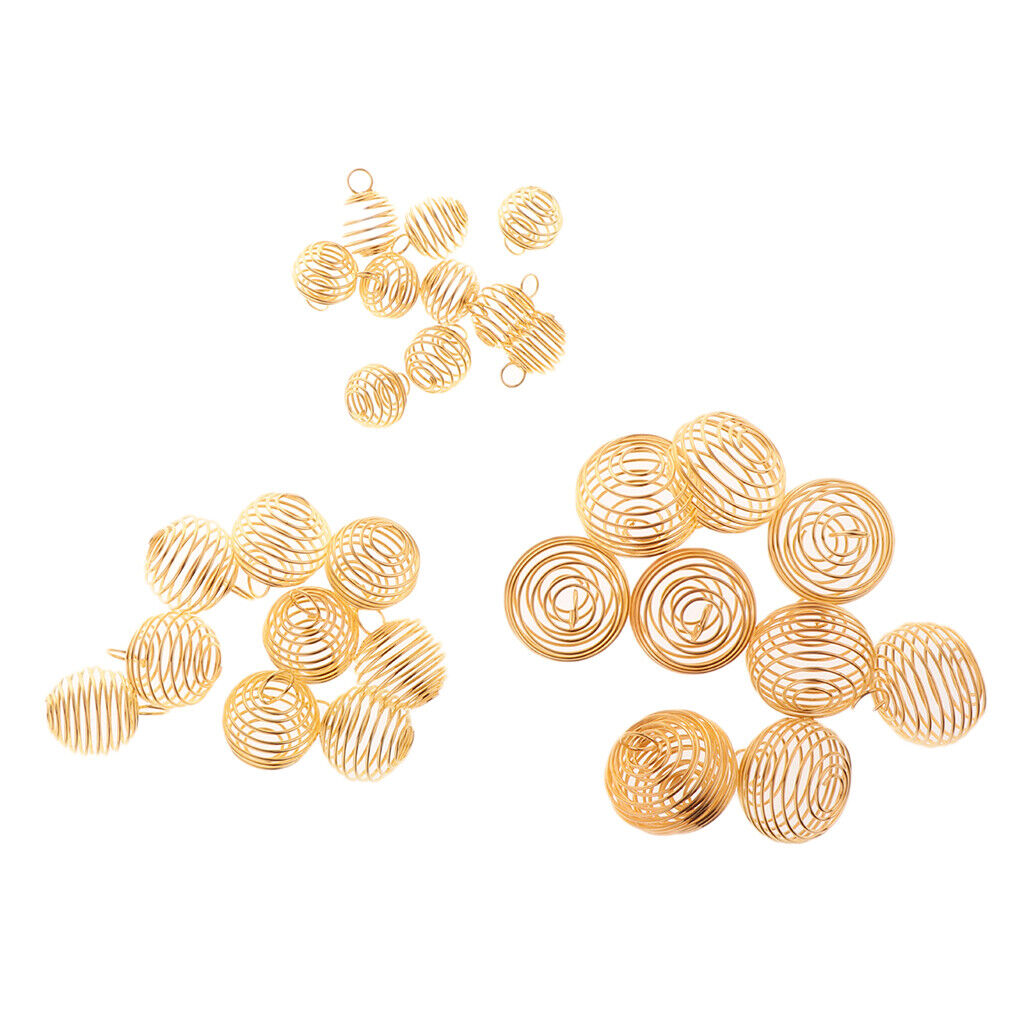 Spiral Bead Cages Bulk Pendant Charms 15mm 25mm 30mm for Jewelry