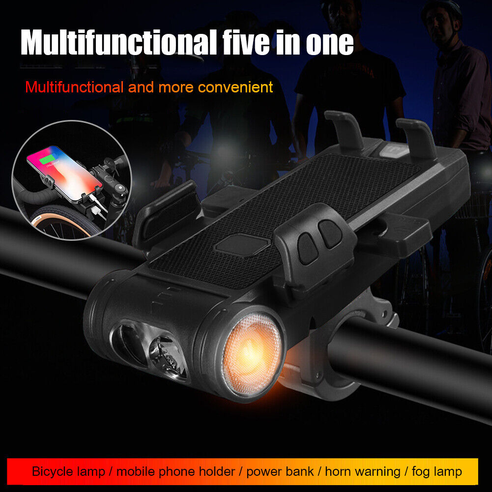 T6 LED Bicycle Light 500LM USB Bike Front Flashlight Phone Holder (3500mAh)
