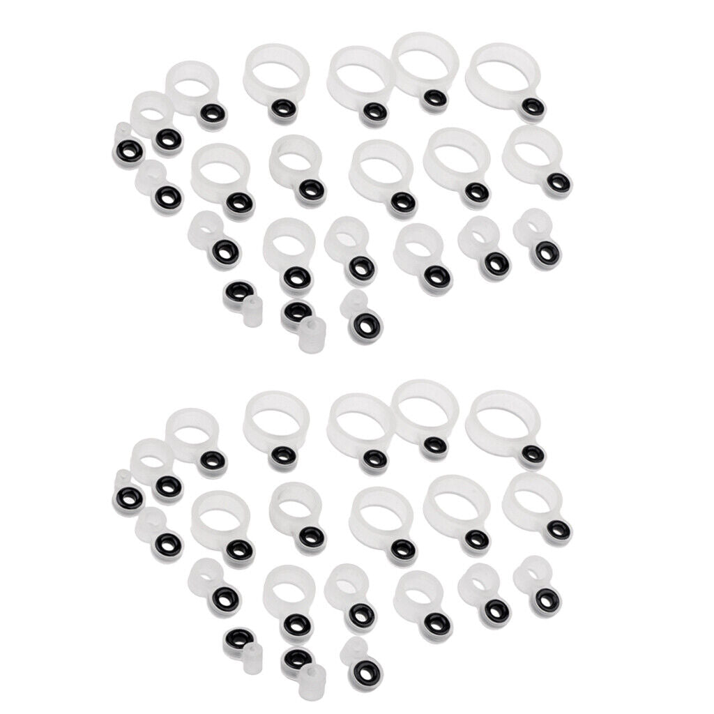 44pcs Silicone and  Fishing Rod Guides Repair Kit Rod  Rings