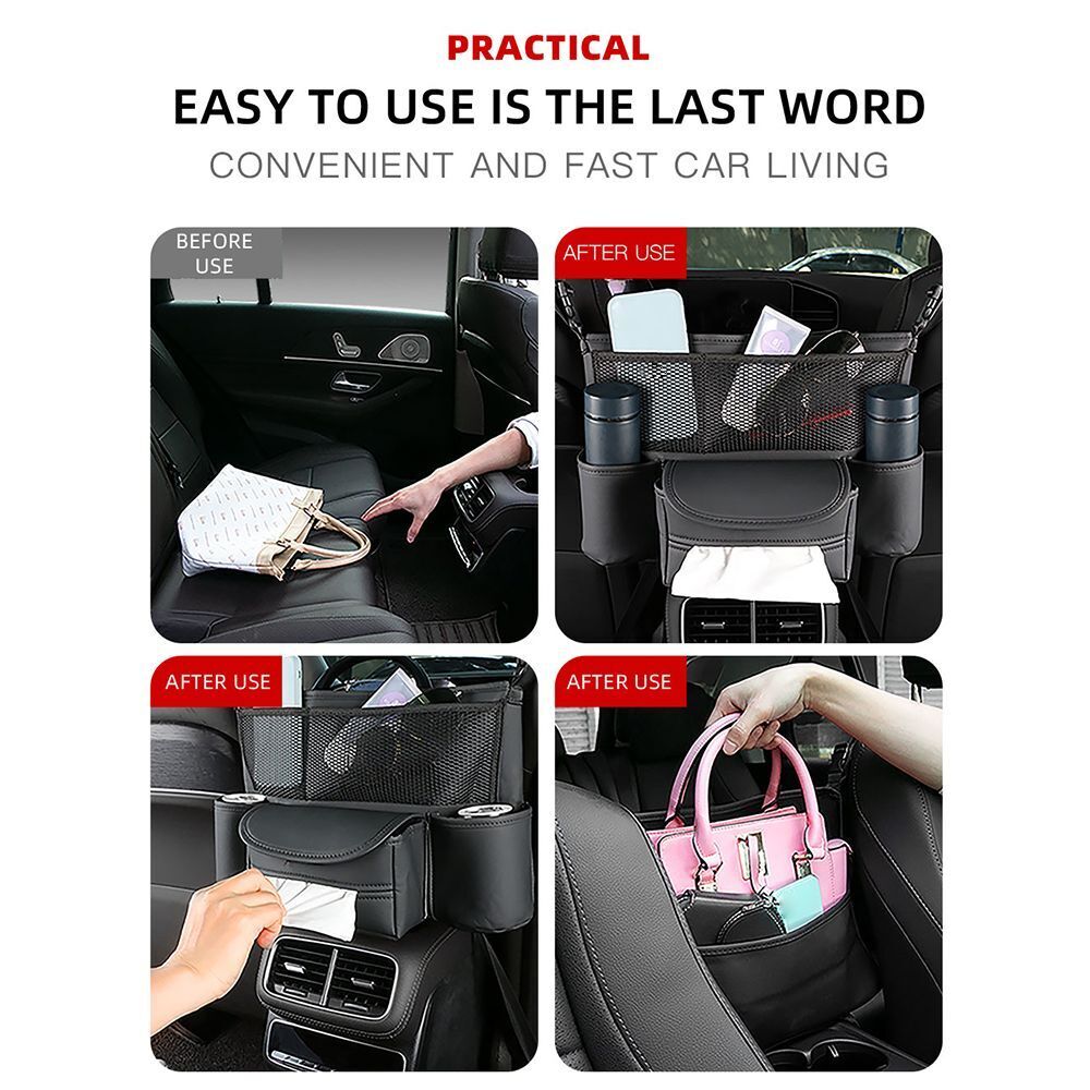 Car Seat Storage Bag Seat Back Net Organizer Container Auto Handbag Holder