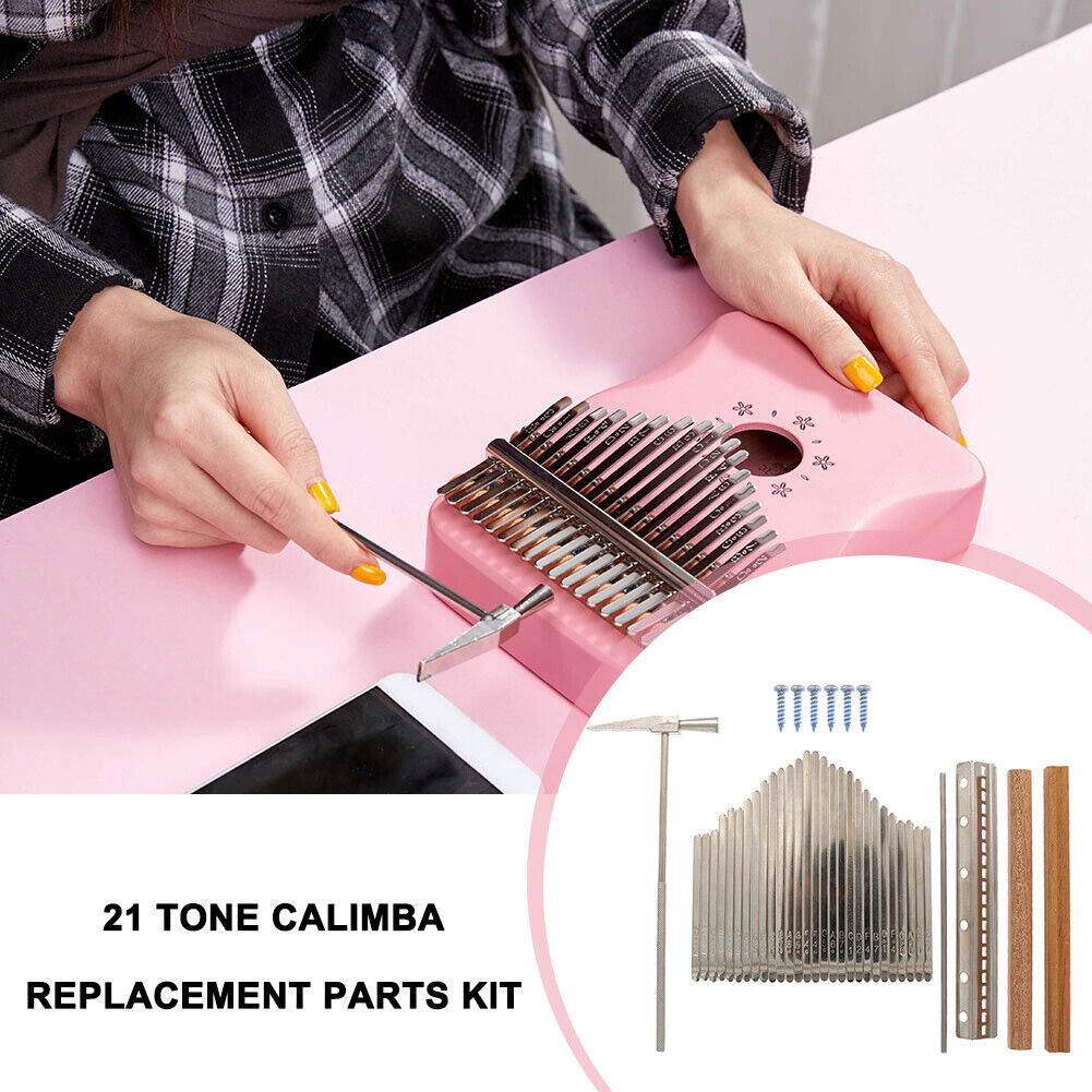 21-Key Kalimba DIY Thumb Piano Metal Shrapnel with Tuning Hammer Instrument