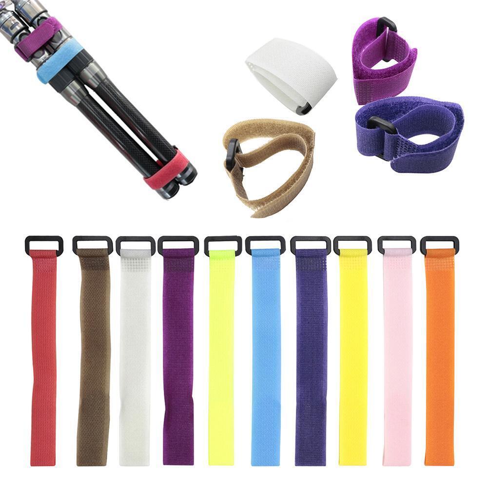 10pcs Fishing Rod Belts 20cm Nylon Reusable Fishing Rod Tie Fastening Strap