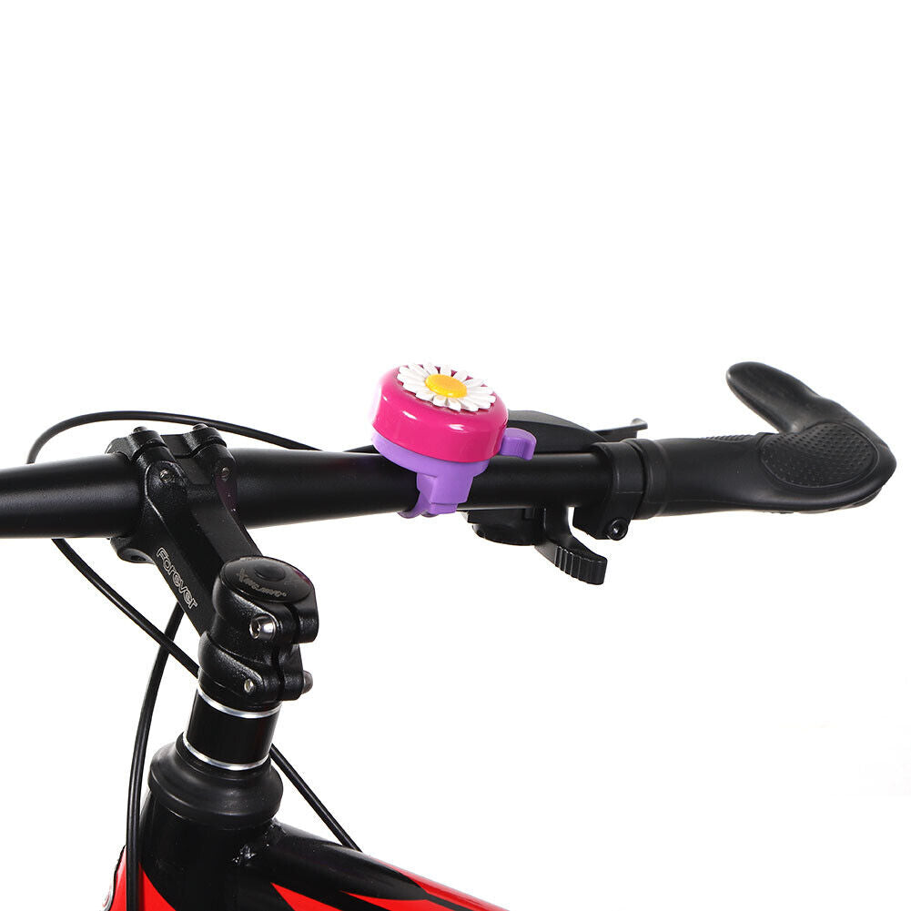 Kids Bicycle Bell Handlebars Road MTB Bike Daisy Ring Alarm (Rose+Purple)