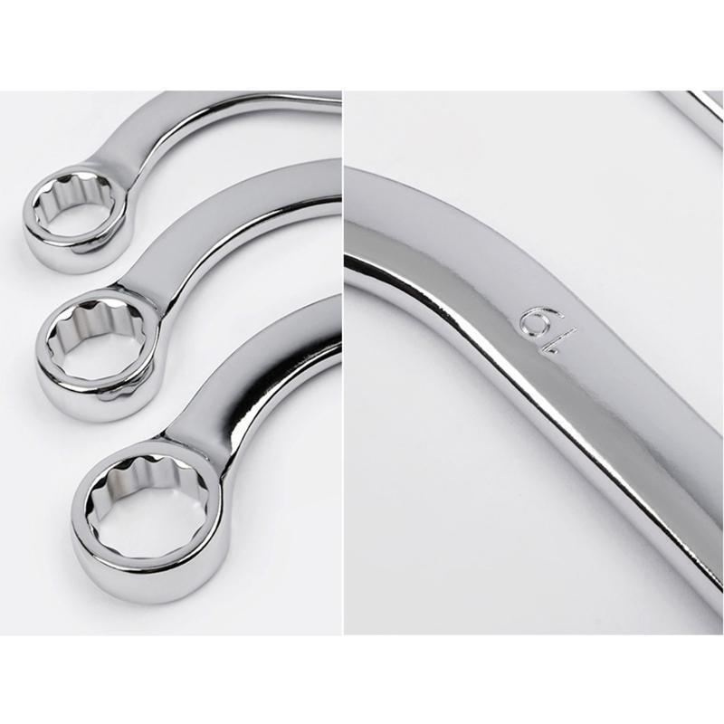 5 Pcs/Set S-Shape Wrench Set Double 12 Point Bolt End S-Style Wrench Set 10-19mm