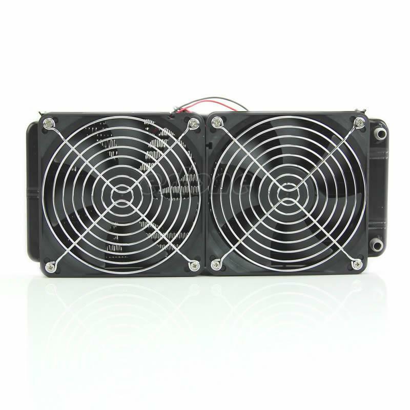 Aluminum Computer Radiator Water Cooling Cooler 2 Fans 240mm For CPU Heatsink