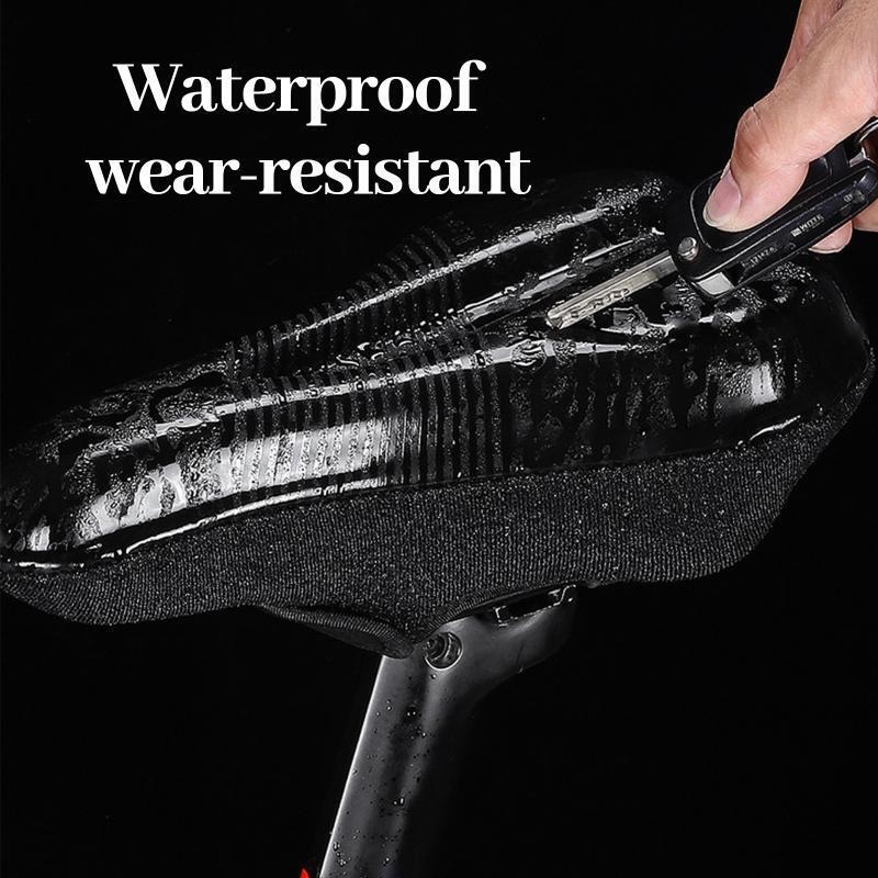 Gel Padded Bike Seat Cover Bicycle Saddle Pad Water Dust Cover for MTB Road Bike