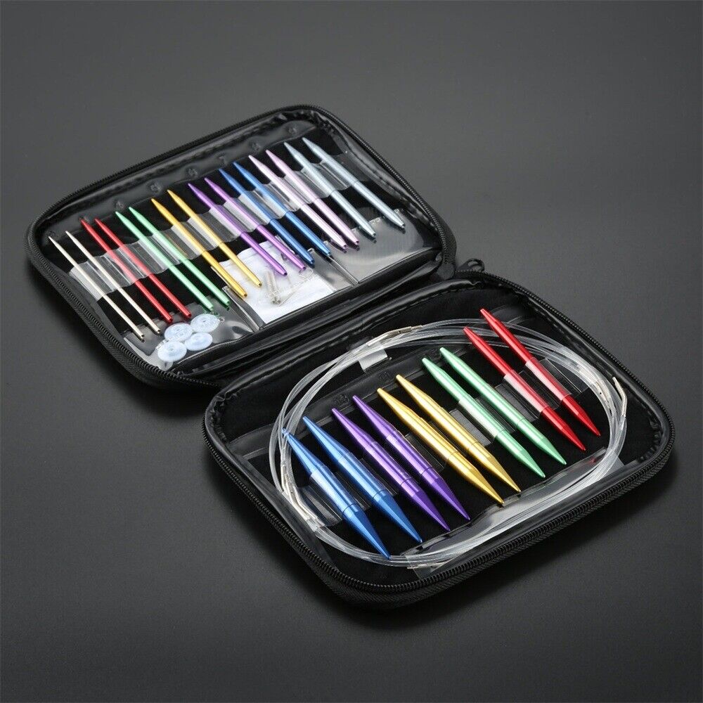 26pcs/set Aluminum Change Head Circular Knitting Needle Set DIY Home Sewing Tool