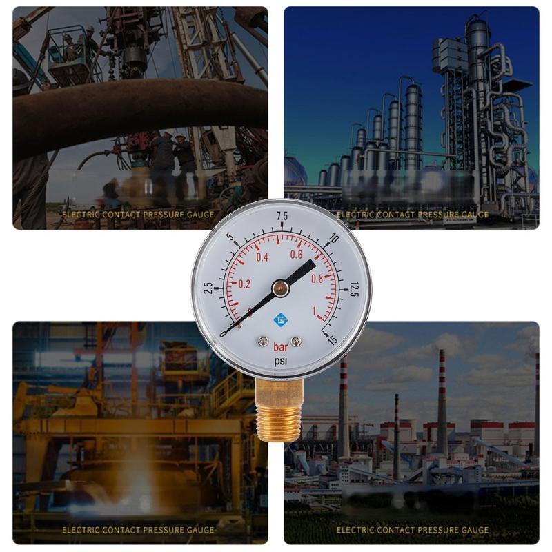 Pressure Gauge 50mm 0~15psi 0~1bar Pool Filter Water Pressure Dial Hydraulic