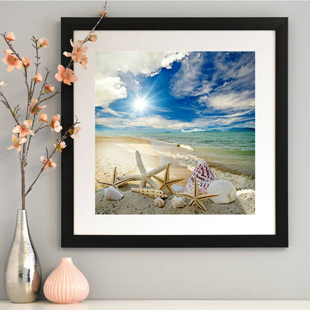 Beach 5D Full Drill Round Diamond Painting DIY Embroidery Kits Cross Stitch