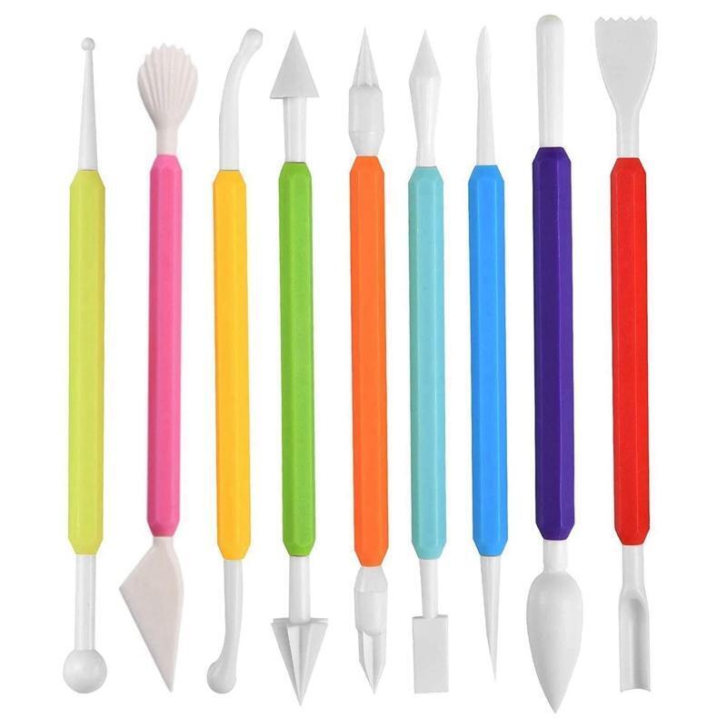 Kids Clay Sculpting Tools Circle Shape Cutters Cake Decorating Double-Head 63pcs