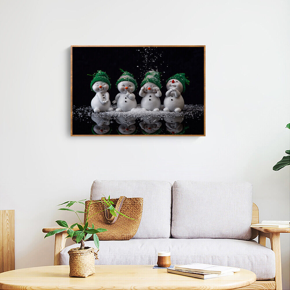 Cute Snowman 5D DIY Full Round Diamond Painting Mosaic Art Decor Beadwork
