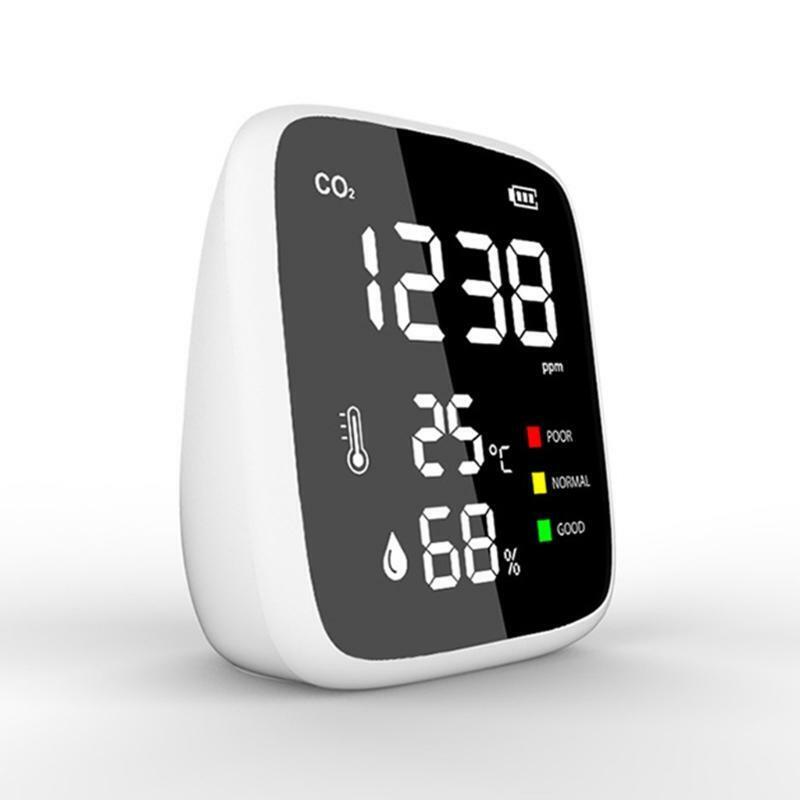 CO2 Detector Carbon Dioxide Air Quality Tester for CO2 Real-Time Data with Alarm