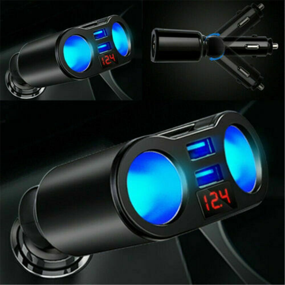 Charging Auto Car Cigarette Lighter 2 Way Dual Adapter Car Charger Charger Plug
