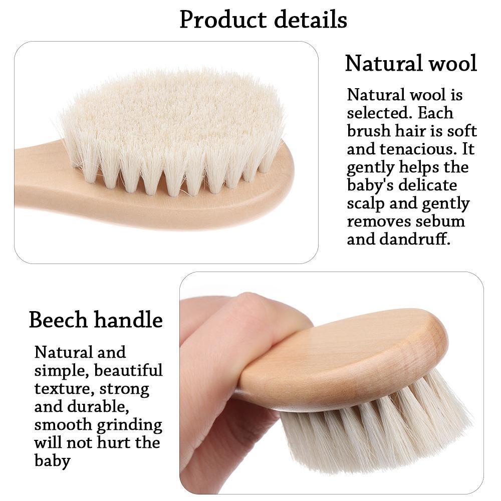 Soft Bristles Scrub Baby Hairbrush Natural Hair Brush Infant Comb Baby Brush