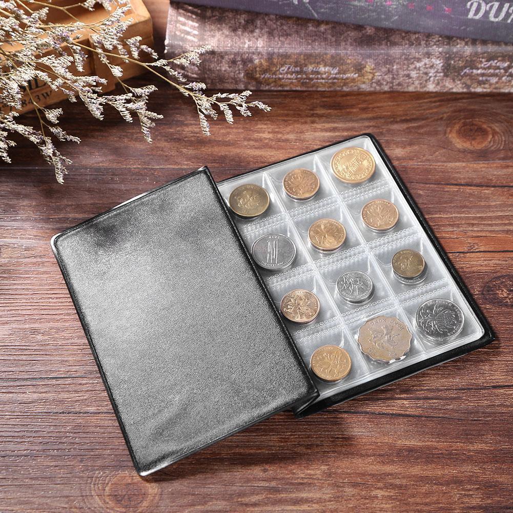 120 Pockets Coins Album Collection Book Commemorative Coin Holders (Red)