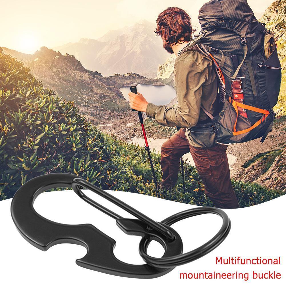 Outdoor Climbing Carabiner Bottle Opener Buckle Keychain Ring EDC Tools