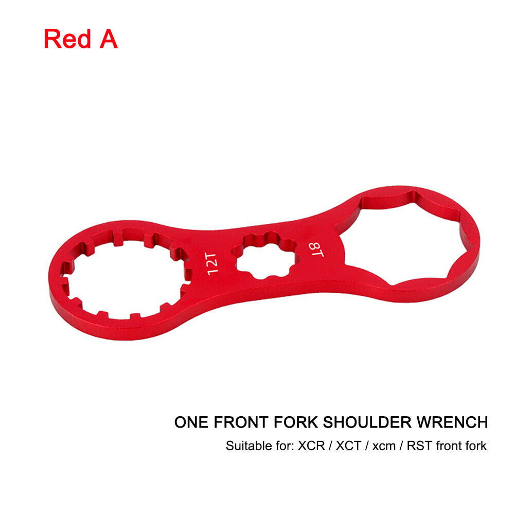 Aluminum Bicycle Front Fork Wrench for XCM/XCR/XCT MTB Repair Tool (Red A)