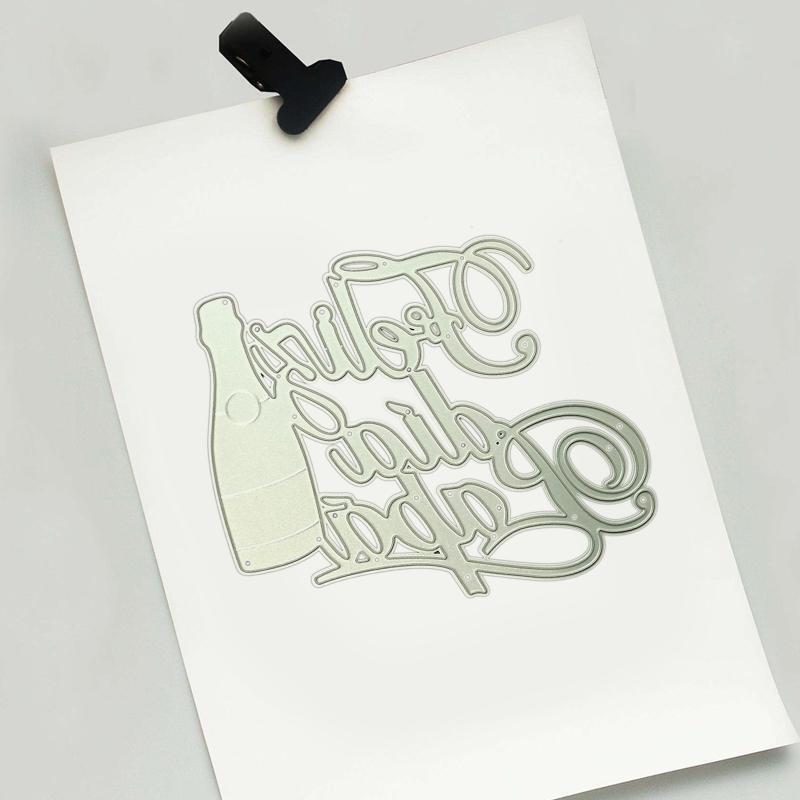 DIY Letter Bottle Cut Dies Stencil for Paper Cards Art Crafts Party Decorative