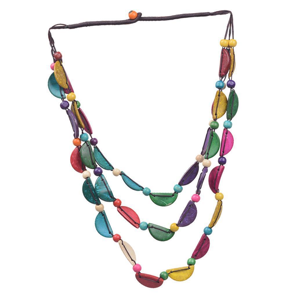 Ethnic Multi-layer Coconut Shell Beaded Necklace for