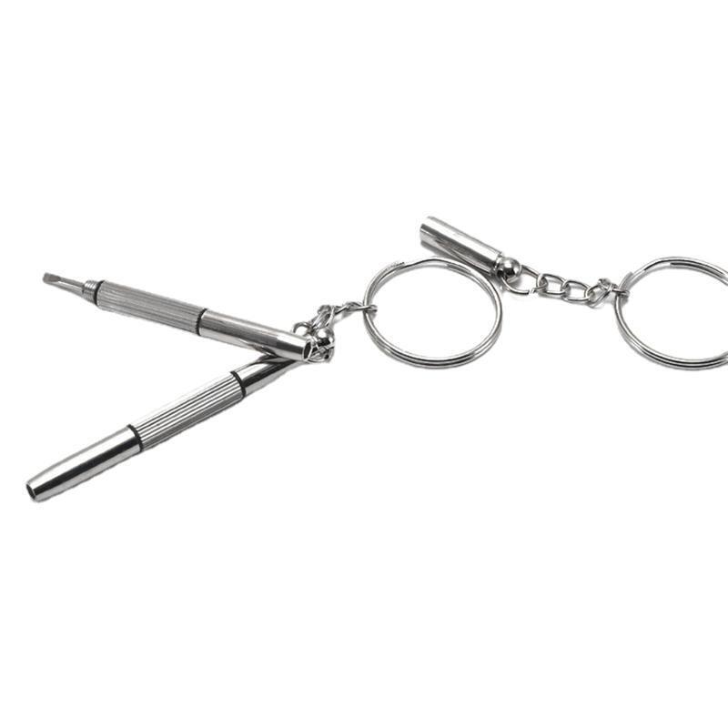 Keychain Eyeglass Screwdriver Screwdriver Key 5 Pcs/Set 3 in 1 Aluminum Steel