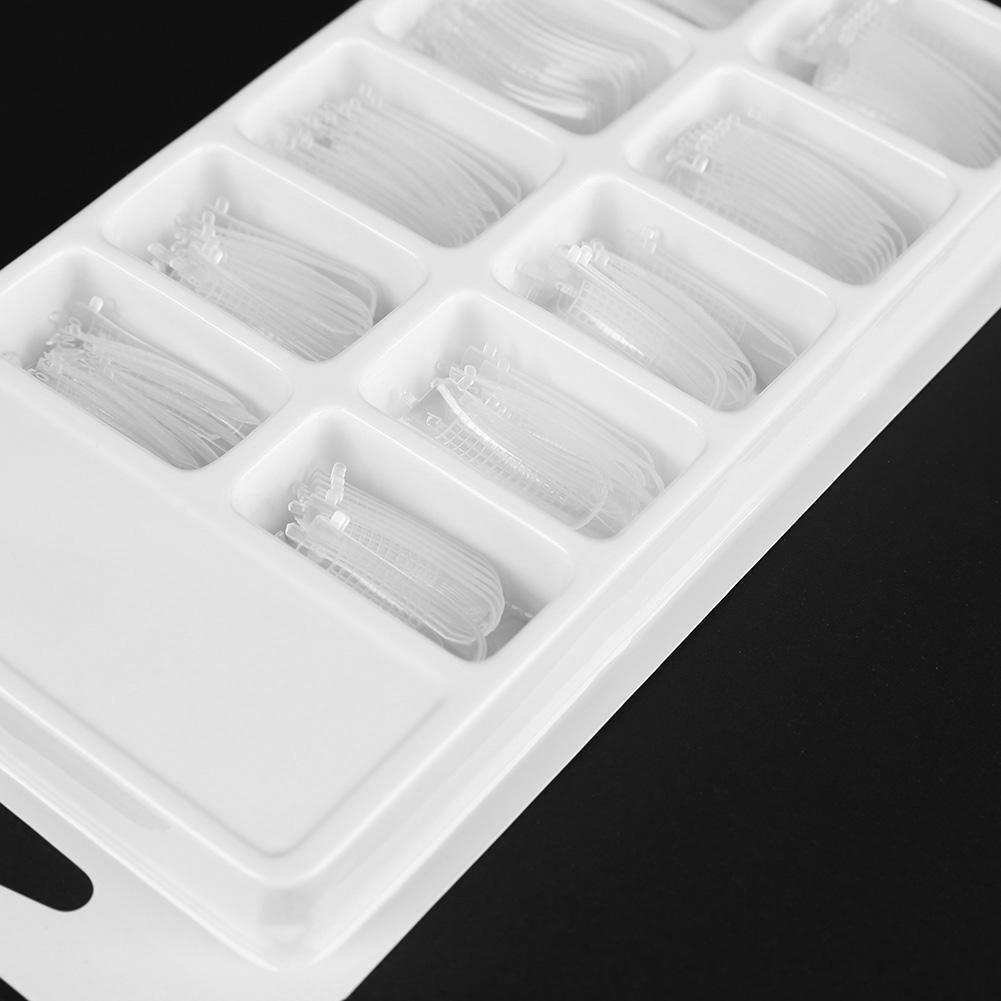 100pcs Gel False Nail Tips Clear Cover Acrylic Nail Mold with Scale Tool