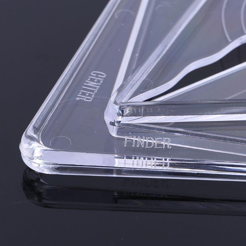 Plastic Center Finder Clear Woodwork Measuring Tool for Square Round Octagon