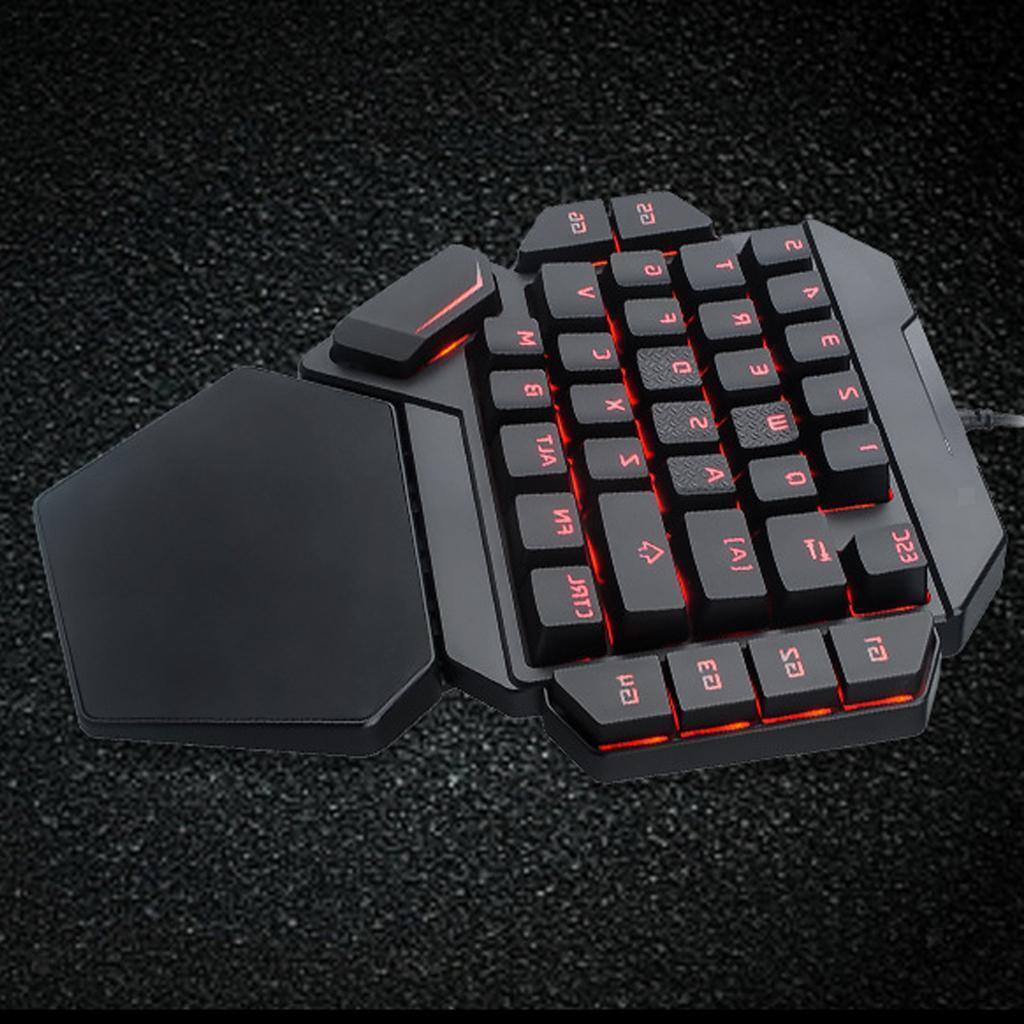 Mini LED Backlit Keyboard Left Game Keyboard Computer USB Keypad 35 Keys